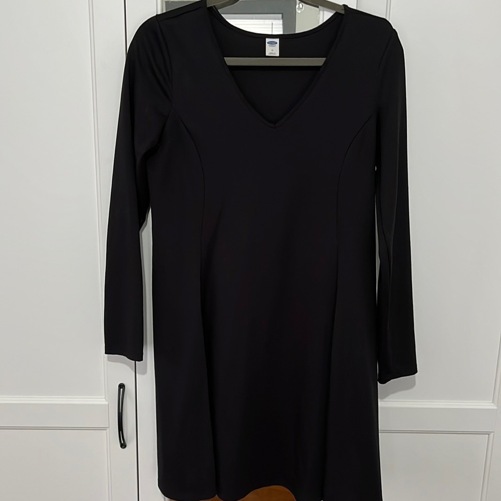 Black seamed a-line skater dress, Old Navy size medium